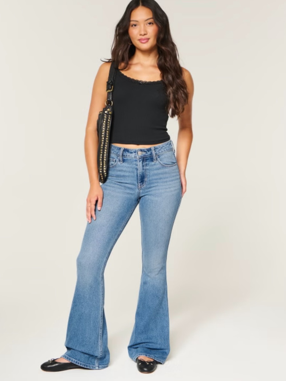 HOLLISTER High-Rise Flare Jeans Women’s Size 00R W24” Blue Wash BRAND NEW